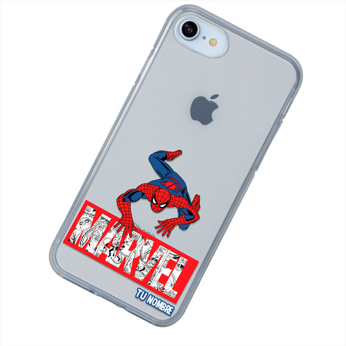 Funda Para iPhone Marvel Spiderman Nombre Personalizada