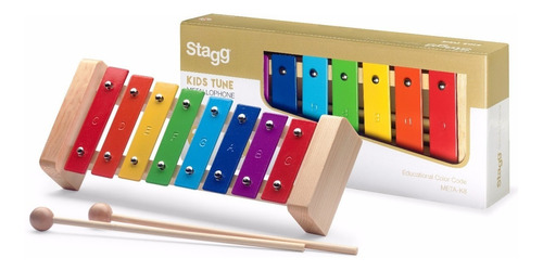 Metalofón Xilofon Con Baquetas Infantil Stagg De Colores 