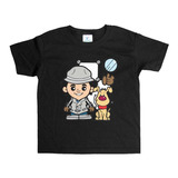 Remera Negra Niños Inspector Gadget R129