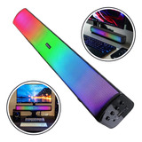 Caixa De Som Gamer Led Rgb Soundbar Bluetooth Pc Notebook P2