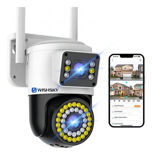 Cámara De Seguridad Vigilancia Wifi Exterior 8mp Doble Lente