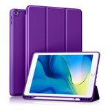 Funda iPad 10.2 Akkerds Delgada Soporte Lápiz Púrpura