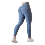 Leggins Deportivo Gala Sport Azul Push Up Licra Colombiana 