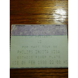 Entrada Recital U2 En Argentina - Febrero 1998