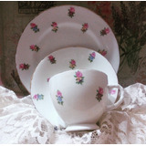 Taza De Te Y 2 Platos Porcelana Inglesa  Sutherland Shabby