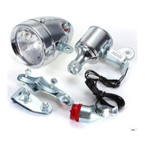 Kit De Luz A Dinamo 2 Faros Metalico Cromado Bicicleta 12v