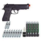 Kit Airgun M9 6mm +  05 Tubetes Esferas 6mm + Acessórios