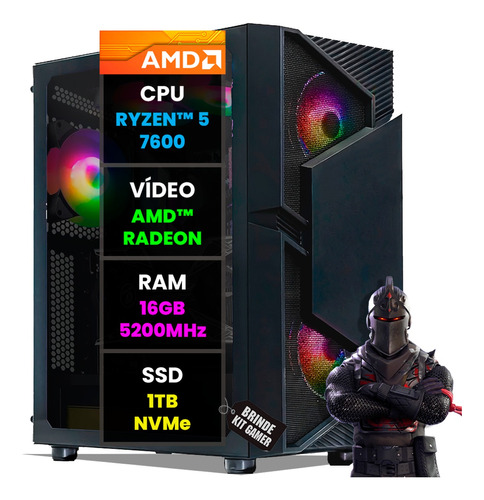 Pc Gamer Computador Completo Ryzen 5 7600 / Ddr5 / Ssd Nvme