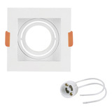 Embutido Mr16 Quadrado Recuado Dicroica Spot De Embutir Gu10 Cor Branco 110v/220v