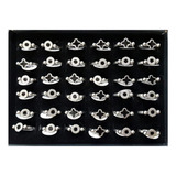 Caja X 36 Anillos Mujer Acero Inoxidable Tres Medidas