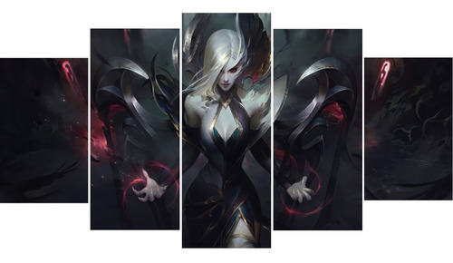 Quadro 5 Peças Morgana Coven Skin Lol Game Oferta Oferta