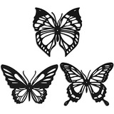 3 Figuras De Mariposa De Metal Decoración De Pared, De...