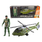 Helicóptero Grande 43cm Com Soldado - Bs Toys
