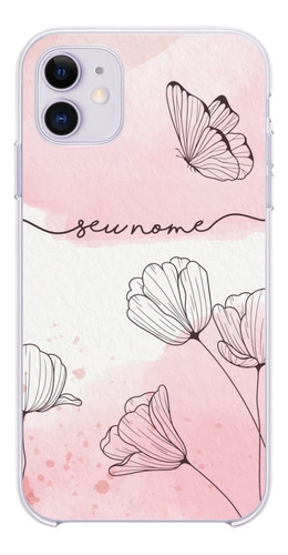 Capa Capinha Personalizada Com Nome Flores E Borboletas