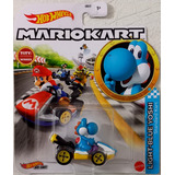 Light Blue Yoshi Standard Kart Mariokart Hot Wheels Mattel