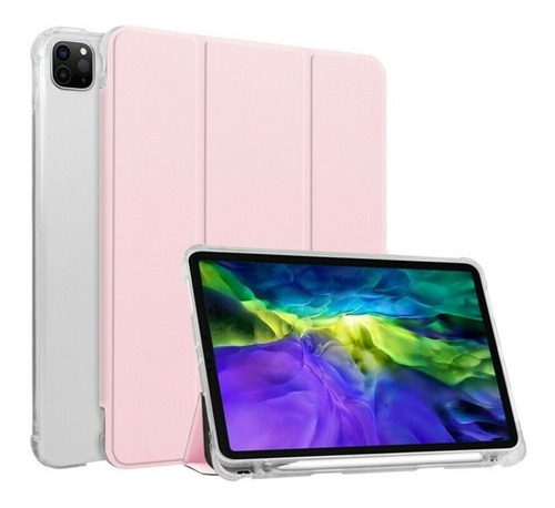 Funda Smart Case Para iPad 11 2021 Porta Pencil Rosa