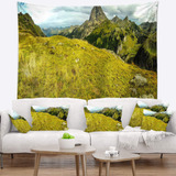 Manta Paisaje Montaña Verde Arte Pared Hogar Y Oficina 150 X