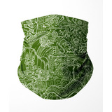 Doxe Bandana  Dibujos Prehispánicos Verde Blanco