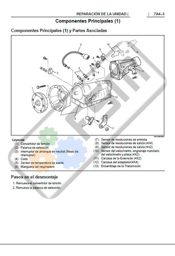 Manual Transmision Caja Auto Chevrolet Isuzu Luv 3.5 Espaol Foto 2