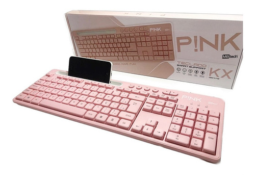 Teclado Usb Cor Rosa Para Pc Notebook Universal Português Br