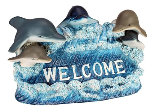 Diseño Toscano Dolphin Estatua De Bienvenida