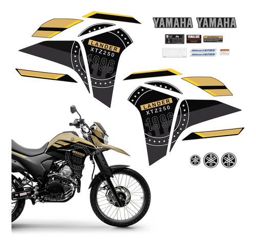 Kit Adesivos Moto Yamaha Lander Xtz 250 2023 2024 + Logos