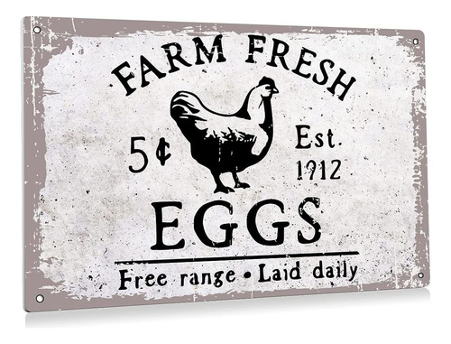 Funny Kitchen Farm   Eggs Free Range L Tin Sign Wall Ar...