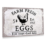 Funny Kitchen Farm   Eggs Free Range L Tin Sign Wall Ar...