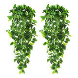 2 Plantas Colgantes Artificiales En L Para Pared, Interior Y