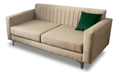 Sillon Sofa Cama 3 Cuerpos Diseño Chenille Grey Living Pieza