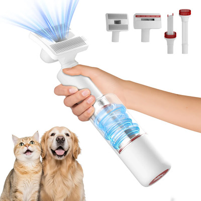 Cepillo Aspiradora Para Perros Cepillo Gatos Kit Estetica Blanco