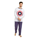 Pijama Adulto Masculino Longo Inverno Super Herói Personagem