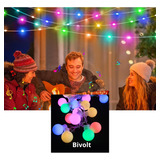 Cordões Varal Natal 20 Bolas Colorida Luz Fixa Bivolt