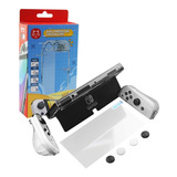 Pack Proteccion Carcasa Lamina Nintendo Switch Oled 8 En 1