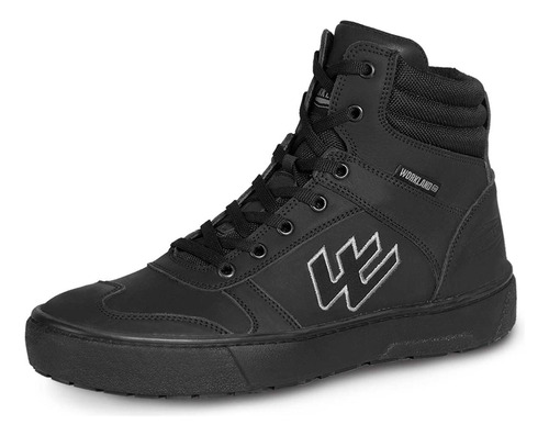 Tenis Bota Motociclista Hombre Moto Biker Wkl 80203 Negro