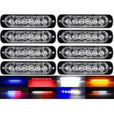 8pcs Barra De Luz Led Estroboscópica Escolta Patrulla 16 Fun