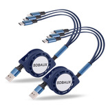 Sdbaux 2pack Cable Cargador Multi Usb Retráctil 3 En 1 Adapt