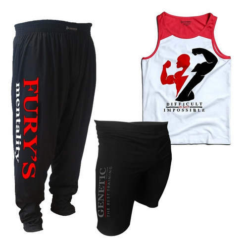 Conjunto Deportivo Baggie + Musculosa + Calza Genetic Pro