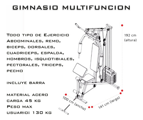 Gimnasio Multifuncion, Decathlon, P Uso, P/hombres O Mujeres