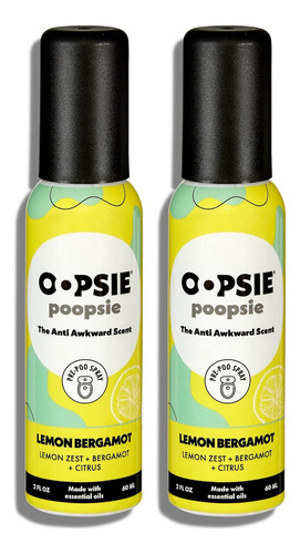 Pack 2 Oopsie-poopsie Spray Para Inodoro 60ml Limón Citrus