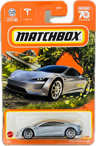 Matchbox 70 Years Tesla Roadster Plateado 91/100 | 2023