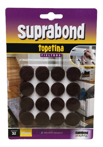 Topetina Suprabond De Fieltro Marrón Circular 20mm