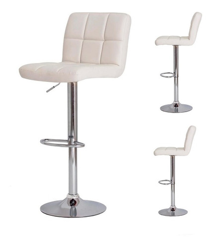 Set X3 Silla Bar Espaldar Acolchado Blanca