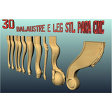 Pack 30 Modelos Baluster & Legs ,stl Cnc Router, 4º Eixo