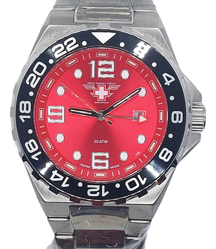 Reloj Submariner Swiss Combat Black&red 300m 100% Swiss Made