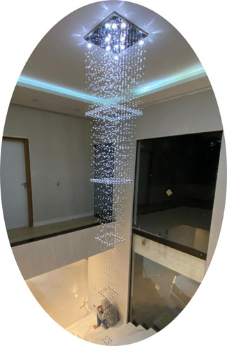 Lustre Torre De Cristais Base 50x50 Por 3m