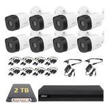 Kit Video Vigilancia 8 Cámaras 5 Mp Dahua Cctv 2 Tb Baluns