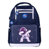 Mochila Escolar Infantil Oficial Nasa Diseño Astronauta 3d Color Azul