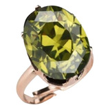 Anillo Ajustable Cristal Verde Mujer + Bolsa Regalo Joyas