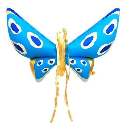 5 Globos Metalicos 102cm En Forma De Una Mariposa Azul 